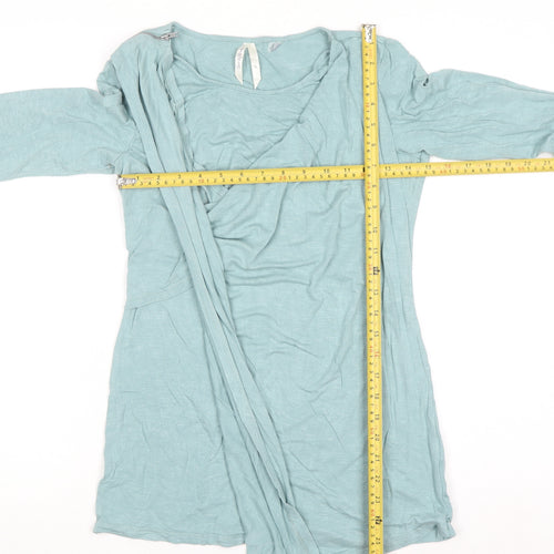 Seraphine Women Blue Wrap Maternity Blouse Size S