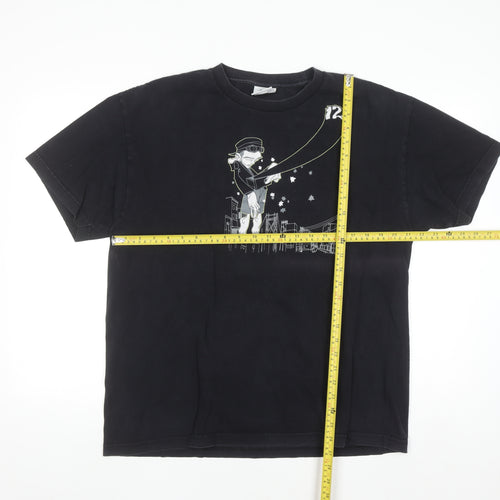 12 Grain Mens Black L Graphic Art Cotton Crew Neck T-Shirt