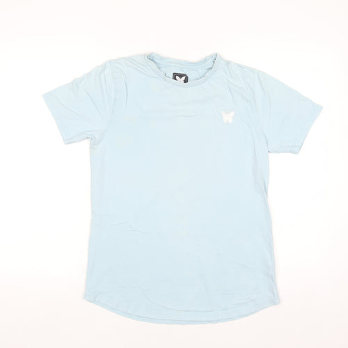 Good For Nothing Girls Blue Butterfly Logo T-Shirt 13-15 Years Cotton