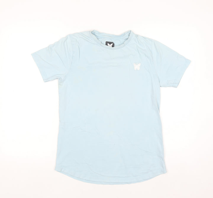 Good For Nothing Girls Blue Butterfly Logo T-Shirt 13-15 Years Cotton