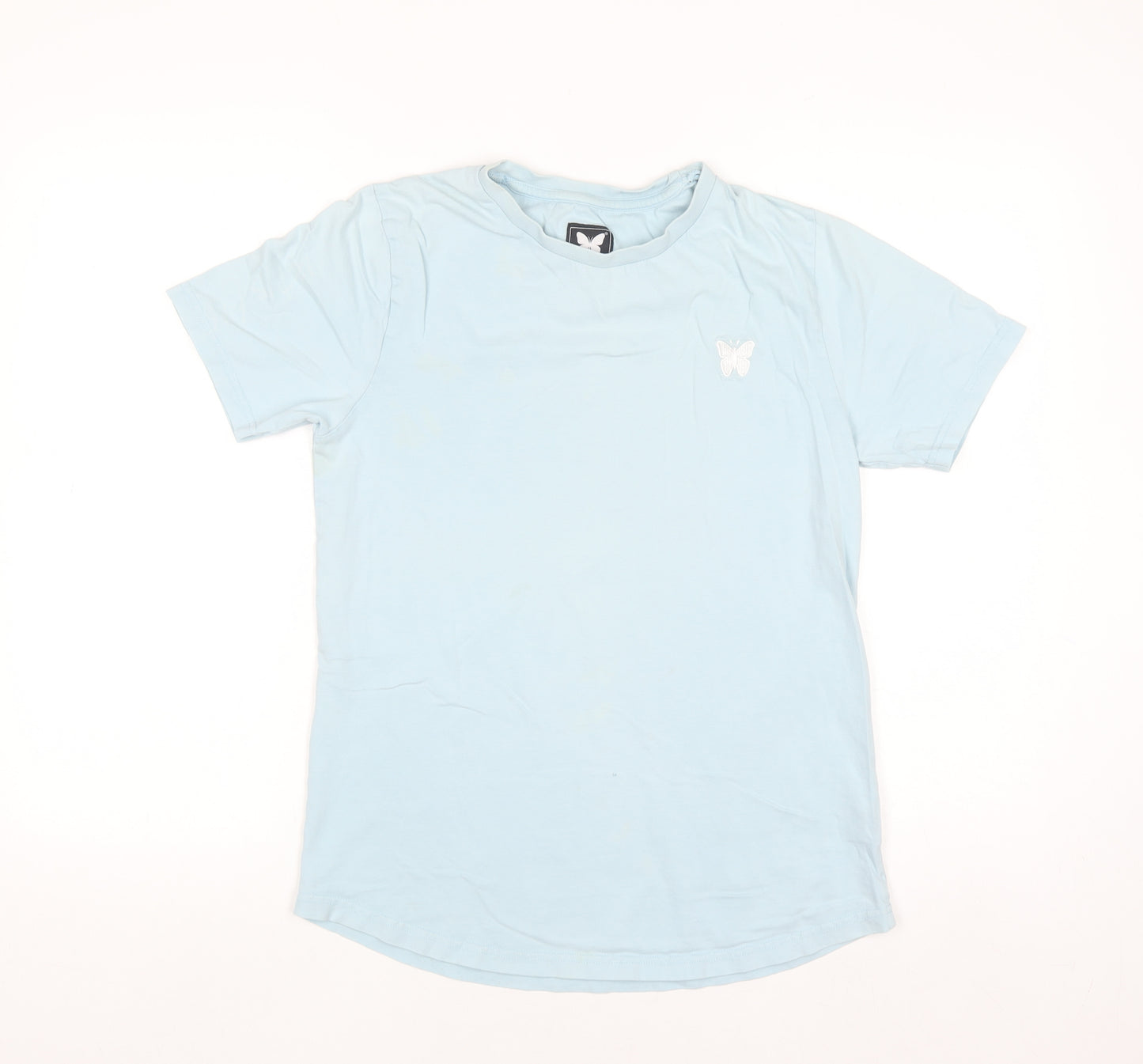 Good For Nothing Girls Blue Butterfly Logo T-Shirt 13-15 Years Cotton