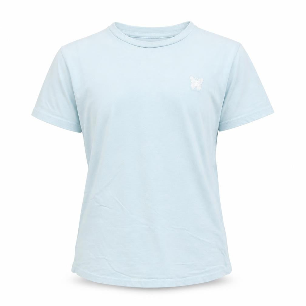 Good For Nothing Girls Blue Butterfly Logo T-Shirt 13-15 Years Cotton