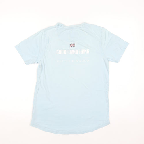 Good For Nothing Girls Blue Butterfly Logo T-Shirt 13-15 Years Cotton