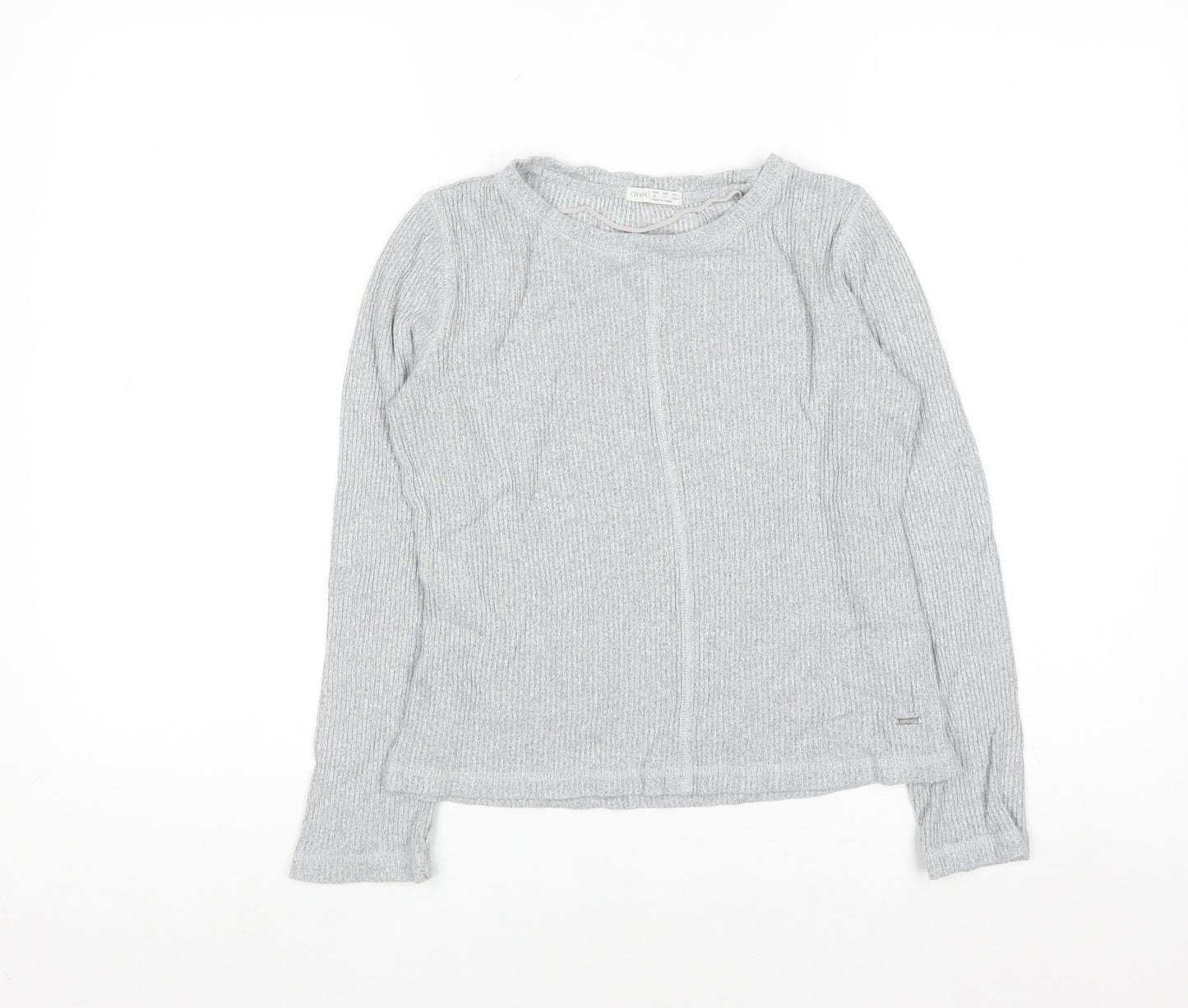 Oysho Women Grey Knit Long Sleeve Crew Neck Pullover Jumper XS