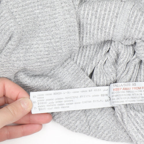 Oysho Women Grey Knit Long Sleeve Crew Neck Pullover Jumper XS