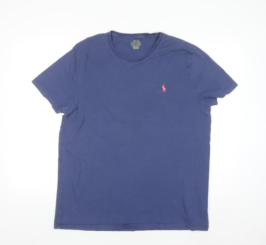 Ralph Lauren Men's Blue XL Slim Fit Cotton Crew Neck T-Shirt