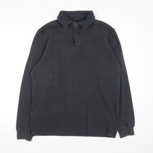 Lakeland Men's Blue Collared Henley Sweatshirt M Cotton Classic