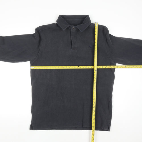 Lakeland Men's Blue Collared Henley Sweatshirt M Cotton Classic