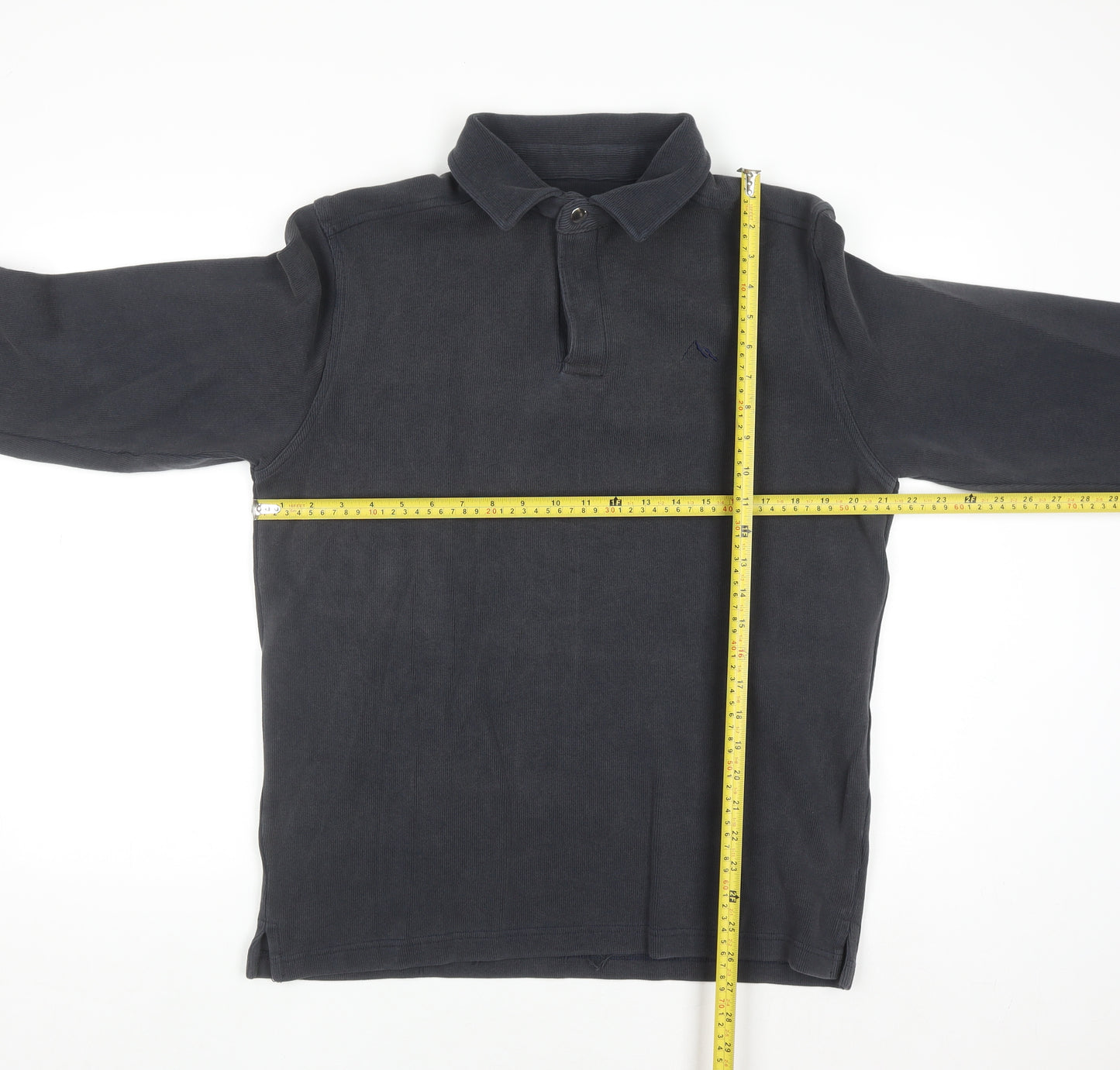 Lakeland Men's Blue Collared Henley Sweatshirt M Cotton Classic