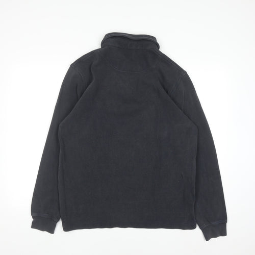 Lakeland Men's Blue Collared Henley Sweatshirt M Cotton Classic