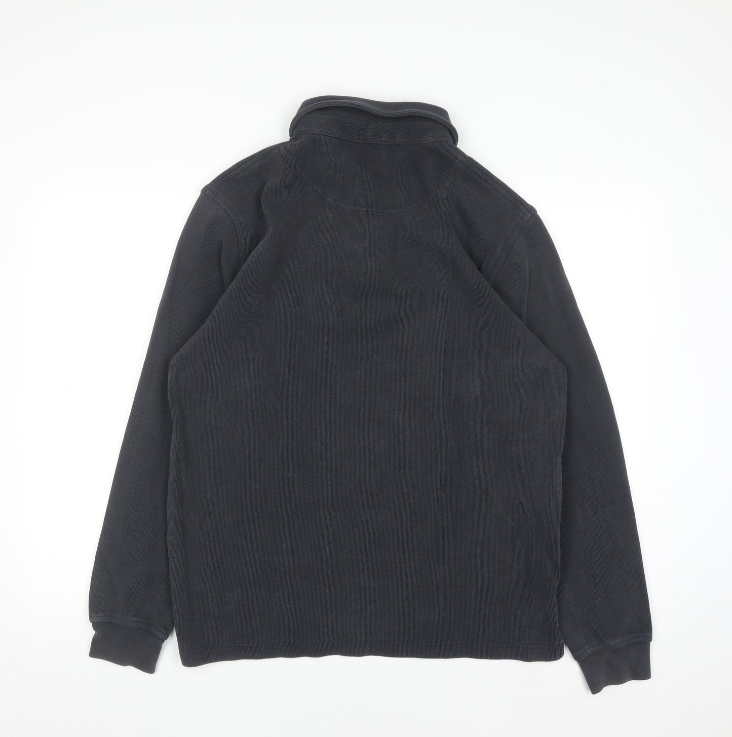 Lakeland Men's Blue Collared Henley Sweatshirt M Cotton Classic