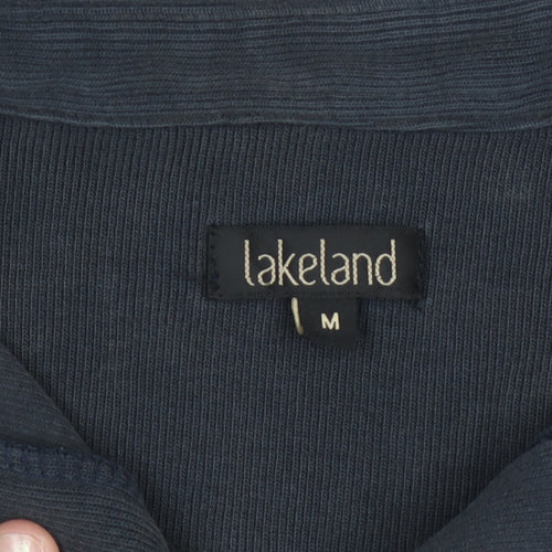 Lakeland Men's Blue Collared Henley Sweatshirt M Cotton Classic