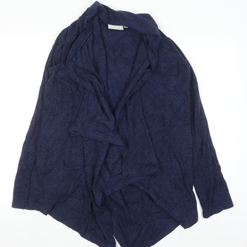 JoJo Maman Bébé Women's Blue Open Knit Long Sleeve Cardigan M