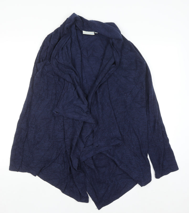 JoJo Maman Bébé Women's Blue Open Knit Long Sleeve Cardigan M