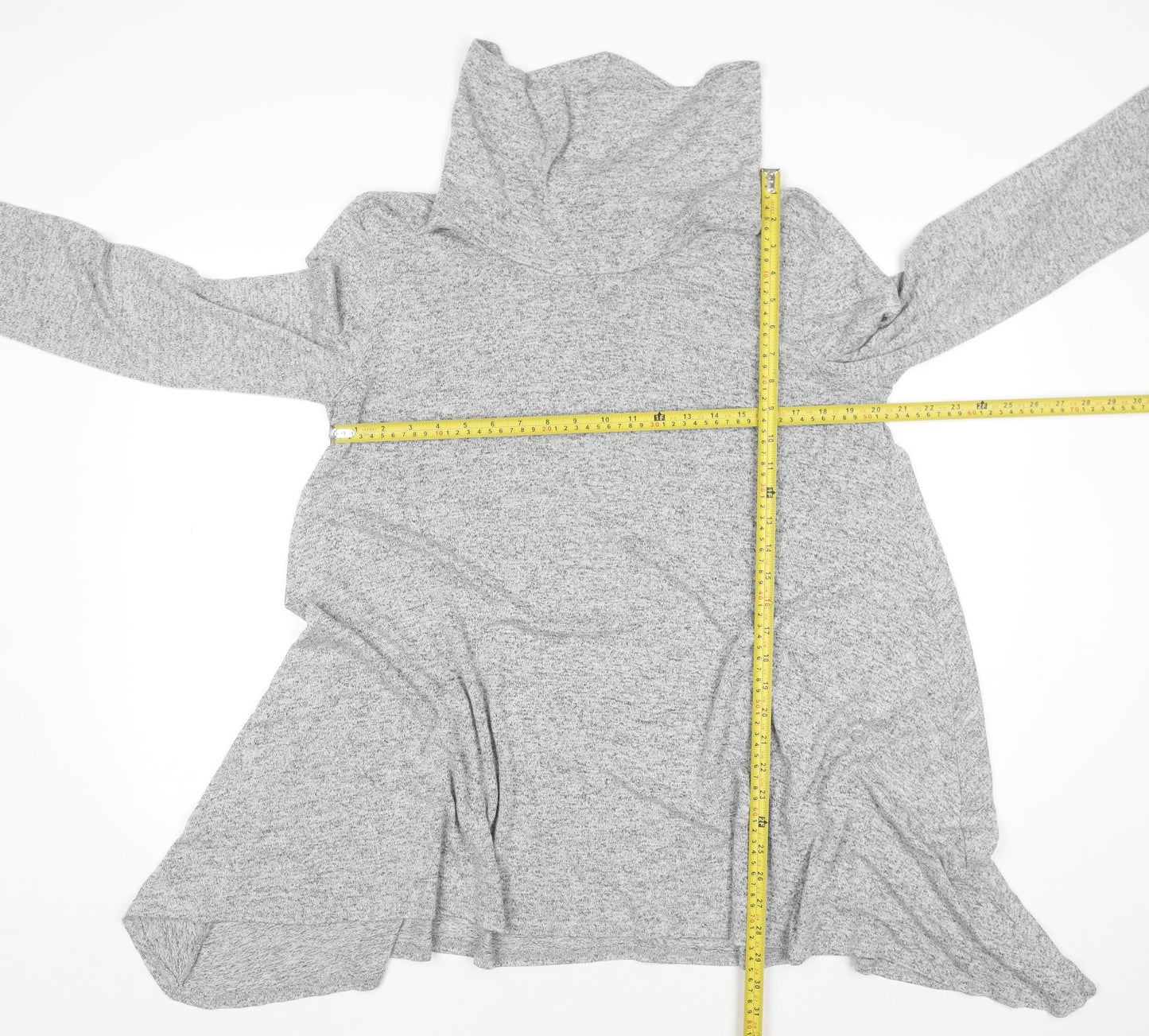 Voulez Vous Womens Grey Roll Neck Long Sleeve Pullover Jumper XL