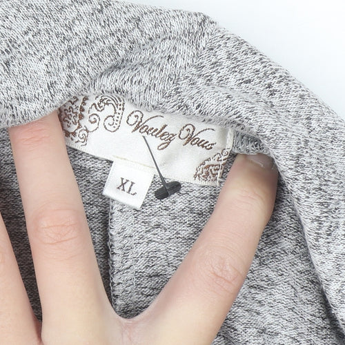 Voulez Vous Womens Grey Roll Neck Long Sleeve Pullover Jumper XL