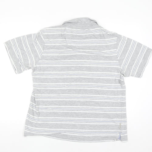 Craghoppers Mens Grey Striped 2XL Polo Shirt SolarShield Cotton