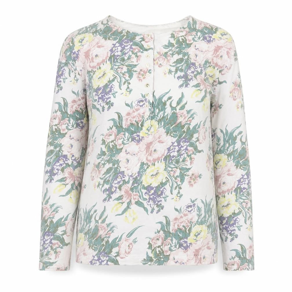 Front view of Principles Women’s Multicoloured Floral Jersey Long Sleeve Top, size UK 10/12
