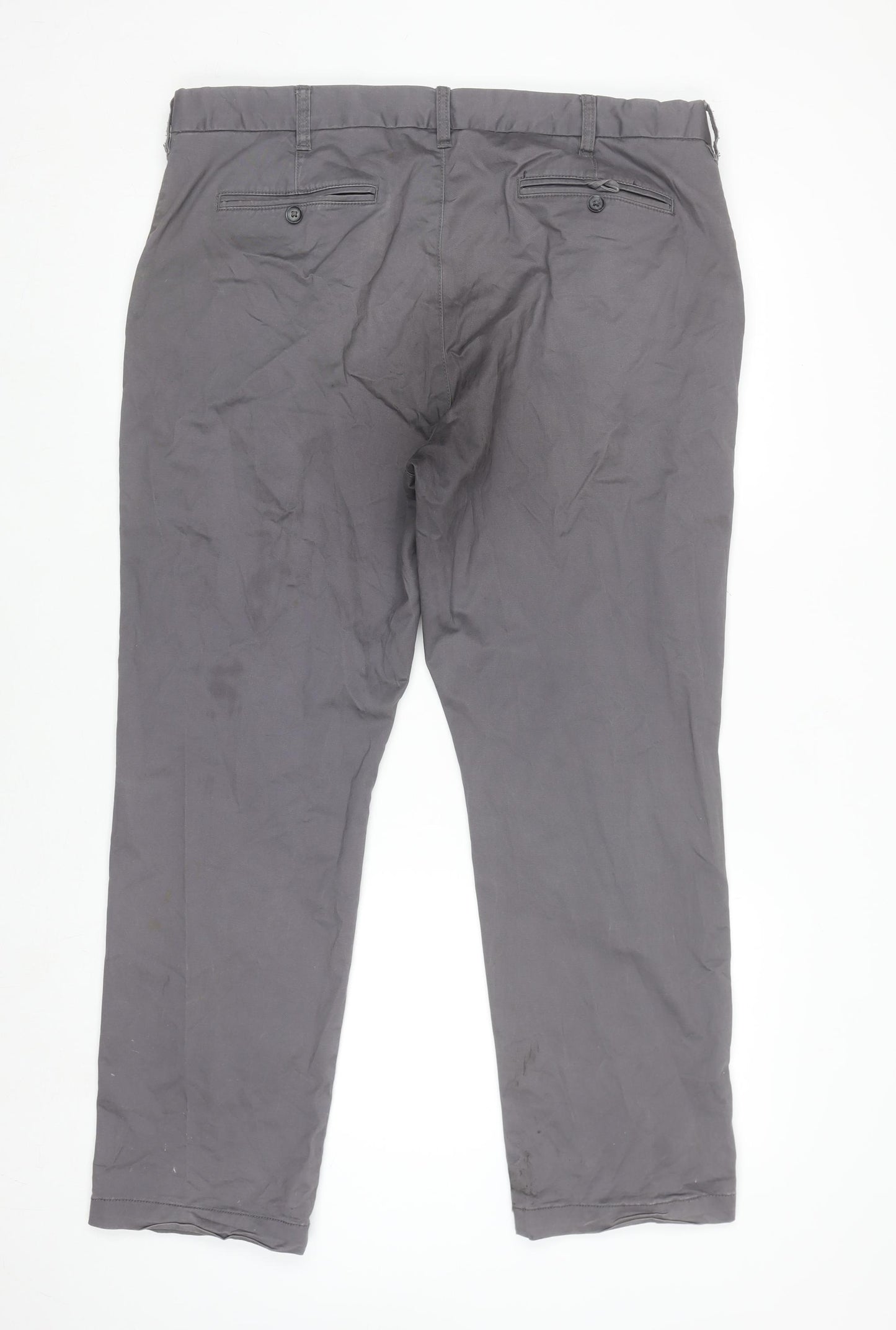 Dunnes Stores Men's Grey Chino Trousers 38x29 Regular Fit