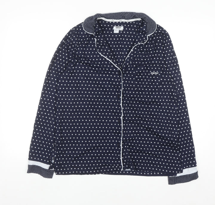 DKNY Women's Blue Star Print Long Sleeve Pyjama Top Size M