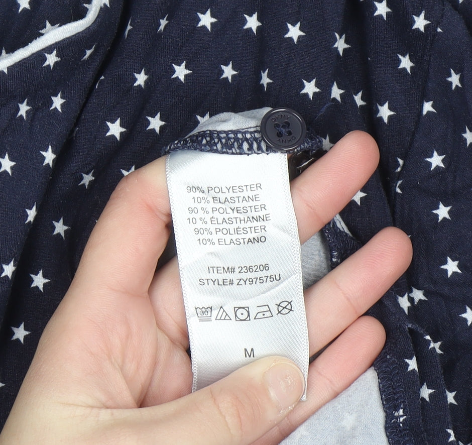 DKNY Women's Blue Star Print Long Sleeve Pyjama Top Size M