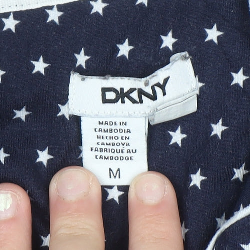 DKNY Women's Blue Star Print Long Sleeve Pyjama Top Size M