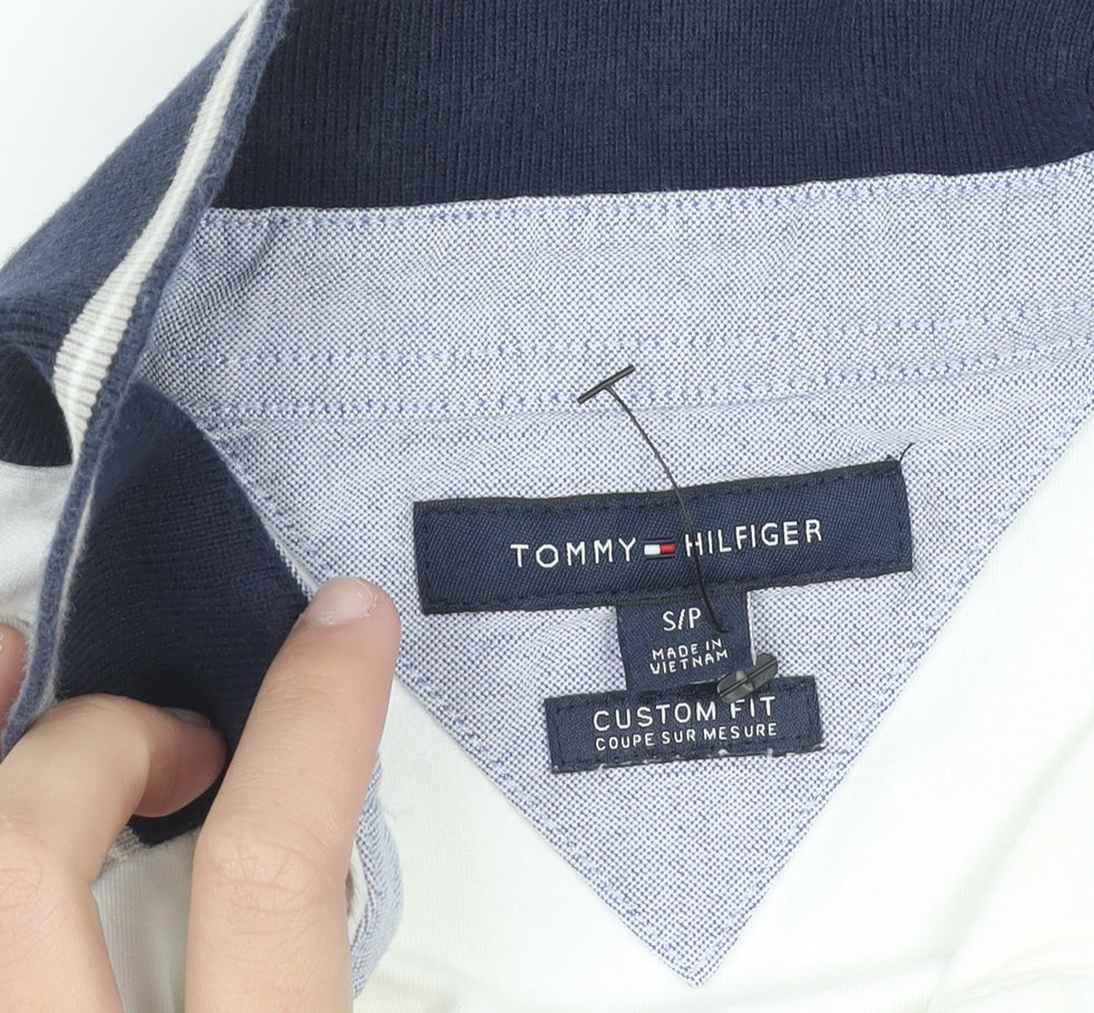 Tommy Hilfiger Men's White Custom Fit Short Sleeve Polo Shirt Size S