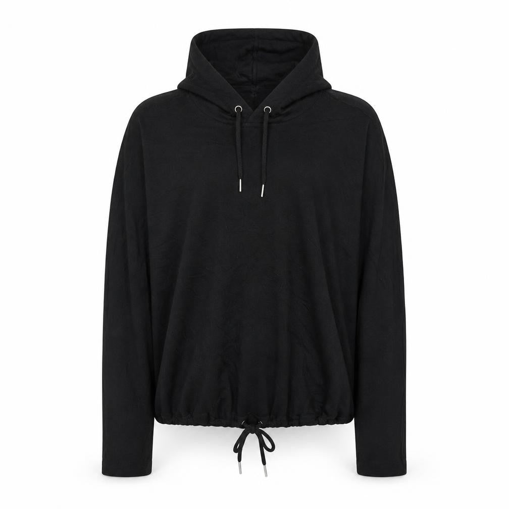 Front view of Cable & Gauge Women's Black Pullover Hoodie, size M, Lightweight