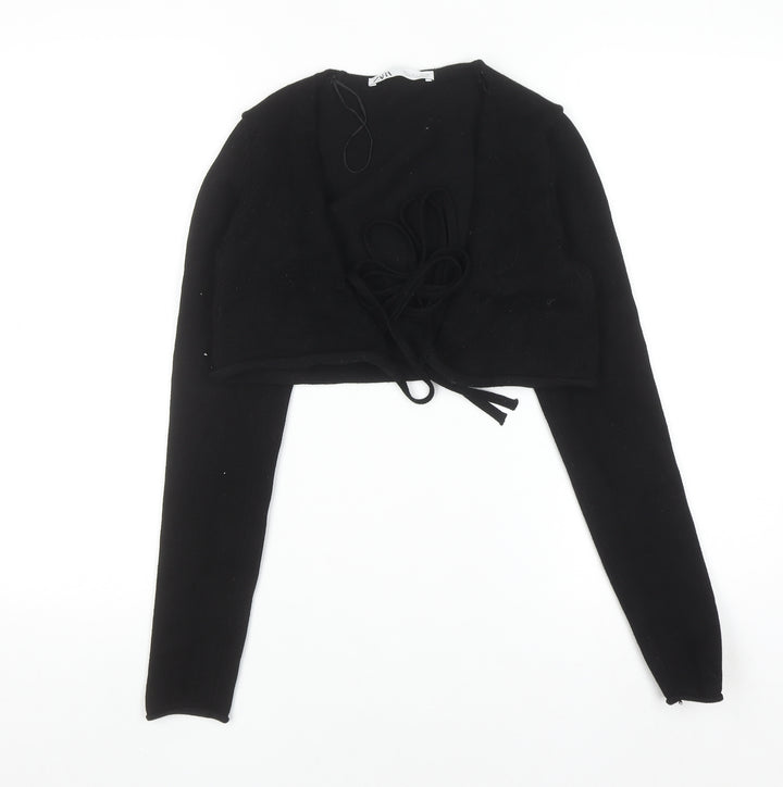 Zara Womens Black Shrug Cardigan Small Long Sleeve Knit Wrap