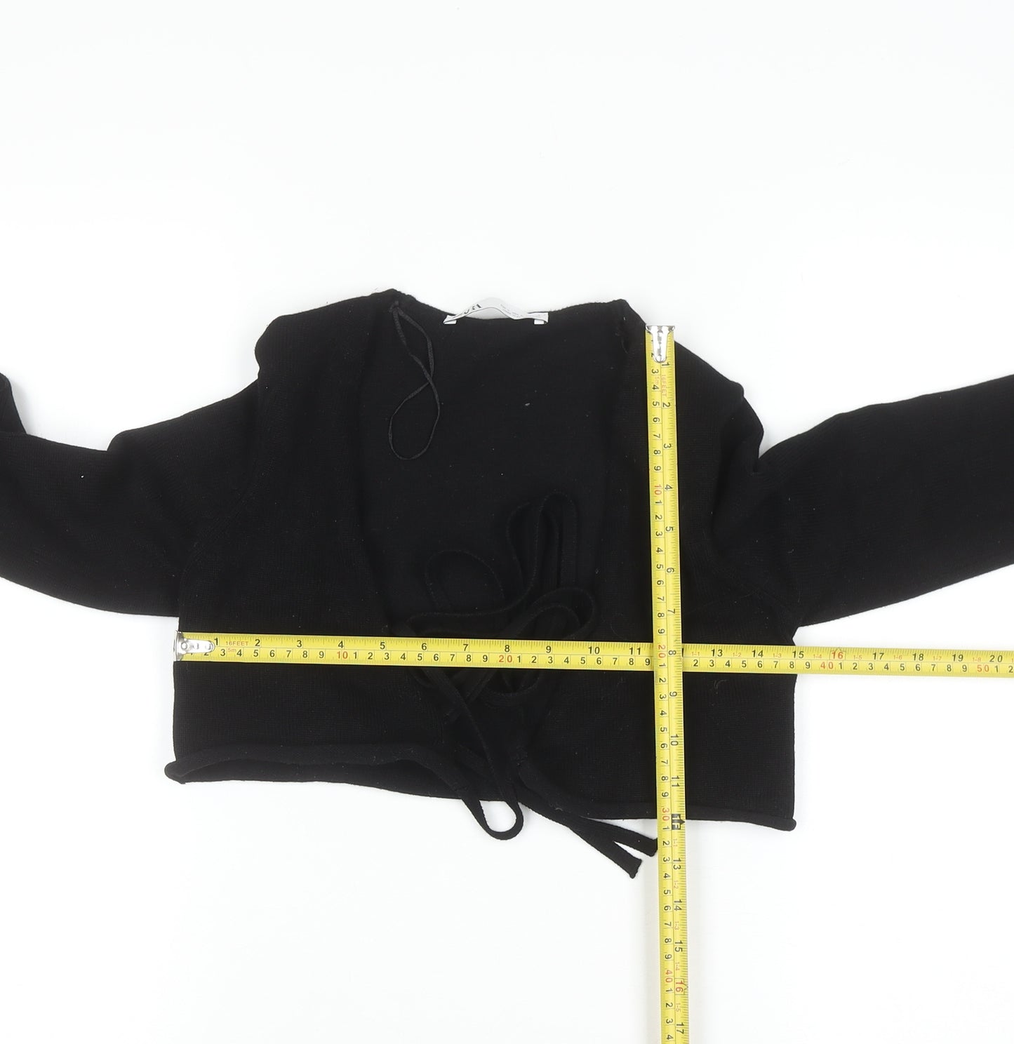 Zara Womens Black Shrug Cardigan Small Long Sleeve Knit Wrap