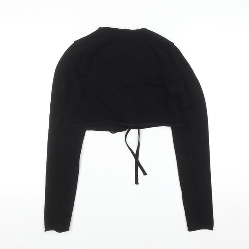 Zara Womens Black Shrug Cardigan Small Long Sleeve Knit Wrap
