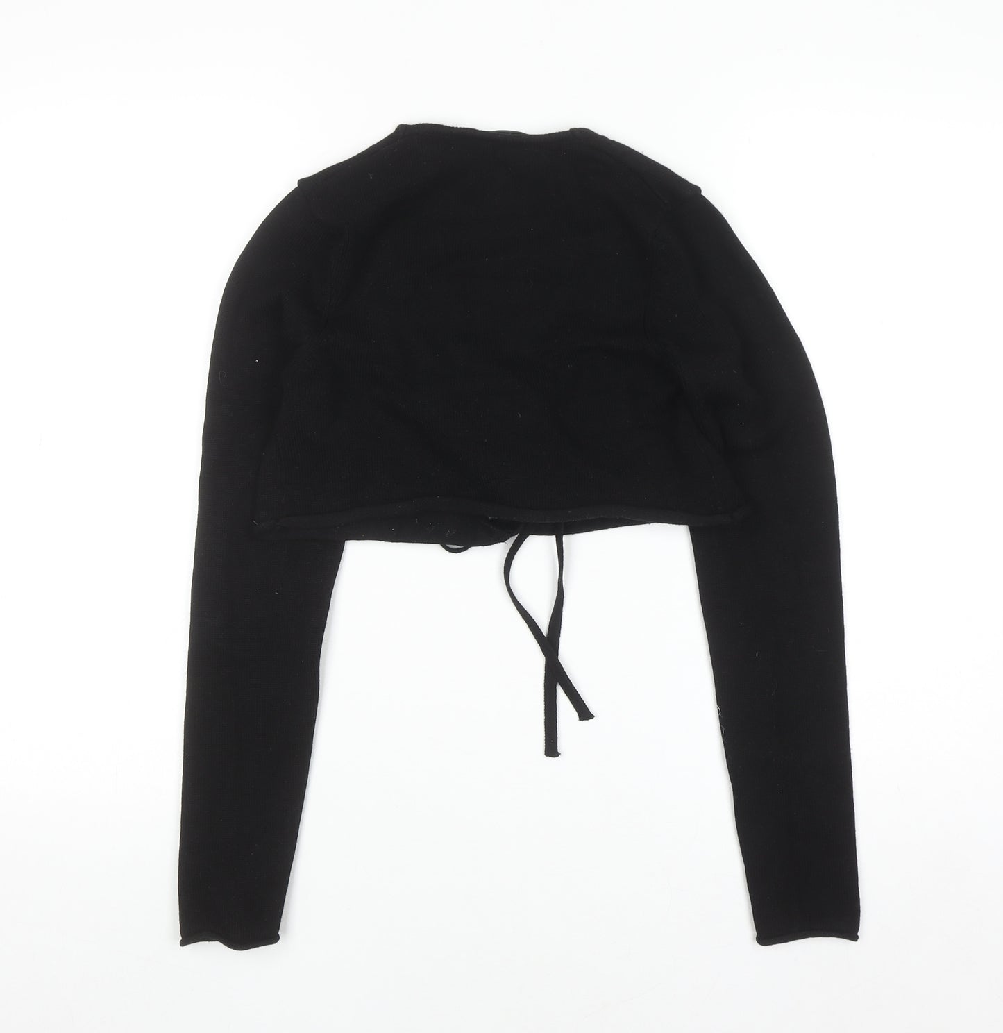 Zara Womens Black Shrug Cardigan Small Long Sleeve Knit Wrap