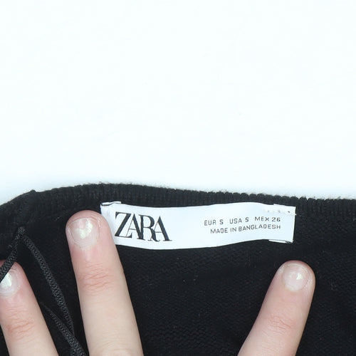 Zara Womens Black Shrug Cardigan Small Long Sleeve Knit Wrap