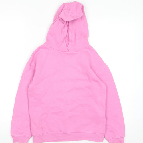 Primark Girls Pink Pullover Hoodie 9-10 Years Cotton Blend Fleece