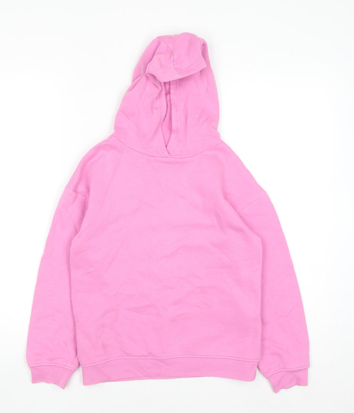 Primark Girls Pink Pullover Hoodie 9-10 Years Cotton Blend Fleece