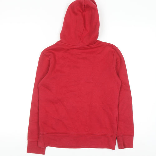 Jordan Boys Red Pullover Hoodie 10-12 Years Cotton Blend Fleece Kangaroo Pocket