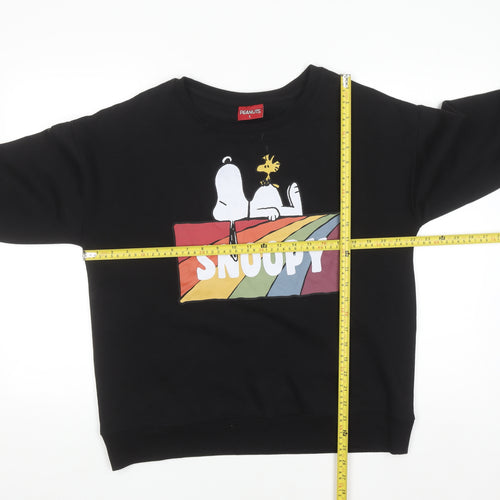 Peanuts Men’s Black Snoopy Graphic Pullover Sweatshirt L