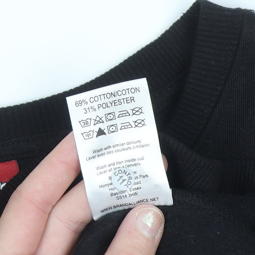 Peanuts Men’s Black Snoopy Graphic Pullover Sweatshirt L