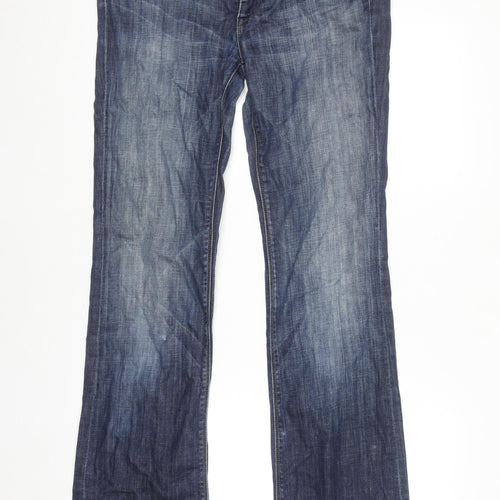 7 For All Mankind Men Blue Bootcut Jeans Size 31 High Waist Denim