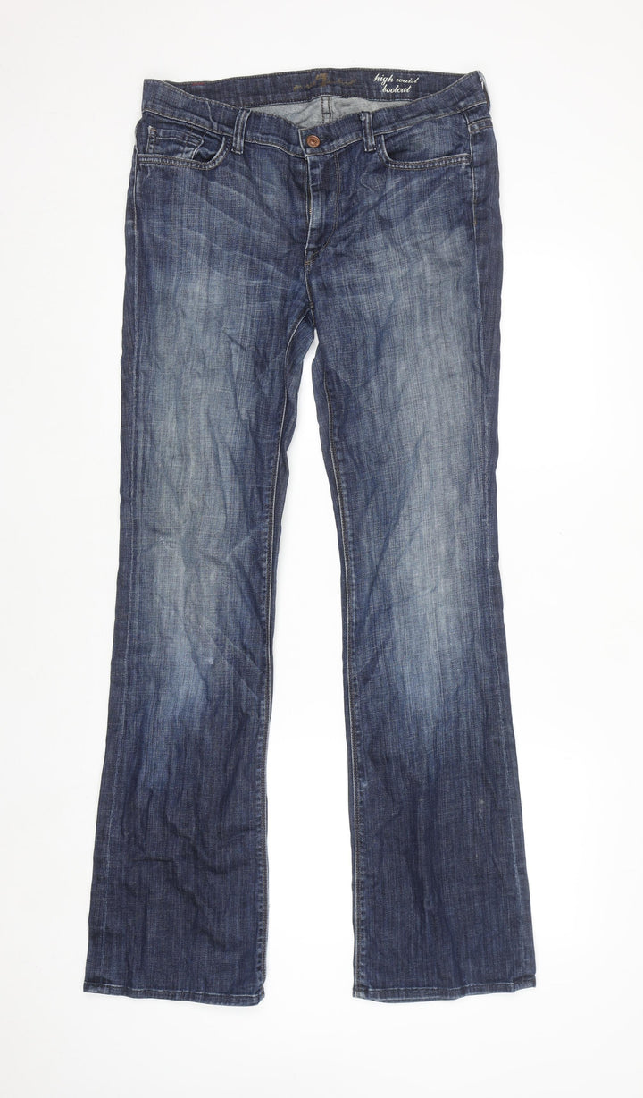 7 For All Mankind Men Blue Bootcut Jeans Size 31 High Waist Denim