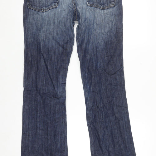7 For All Mankind Men Blue Bootcut Jeans Size 31 High Waist Denim