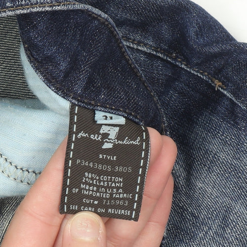 7 For All Mankind Men Blue Bootcut Jeans Size 31 High Waist Denim