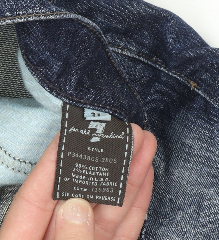 7 For All Mankind Men Blue Bootcut Jeans Size 31 High Waist Denim