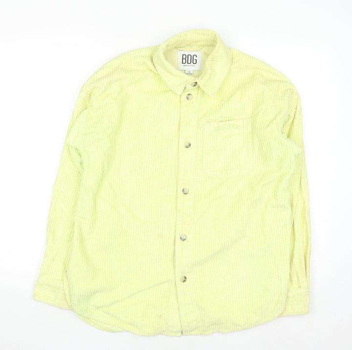 BDG Womens Yellow Corduroy Button-Up Shirt Size S Long Sleeve Casual