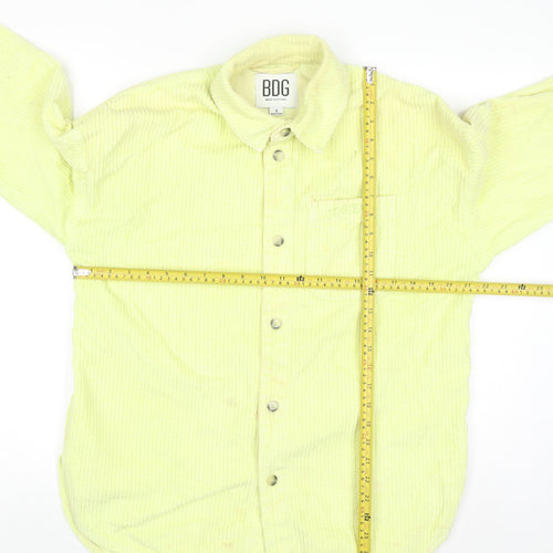 BDG Womens Yellow Corduroy Button-Up Shirt Size S Long Sleeve Casual
