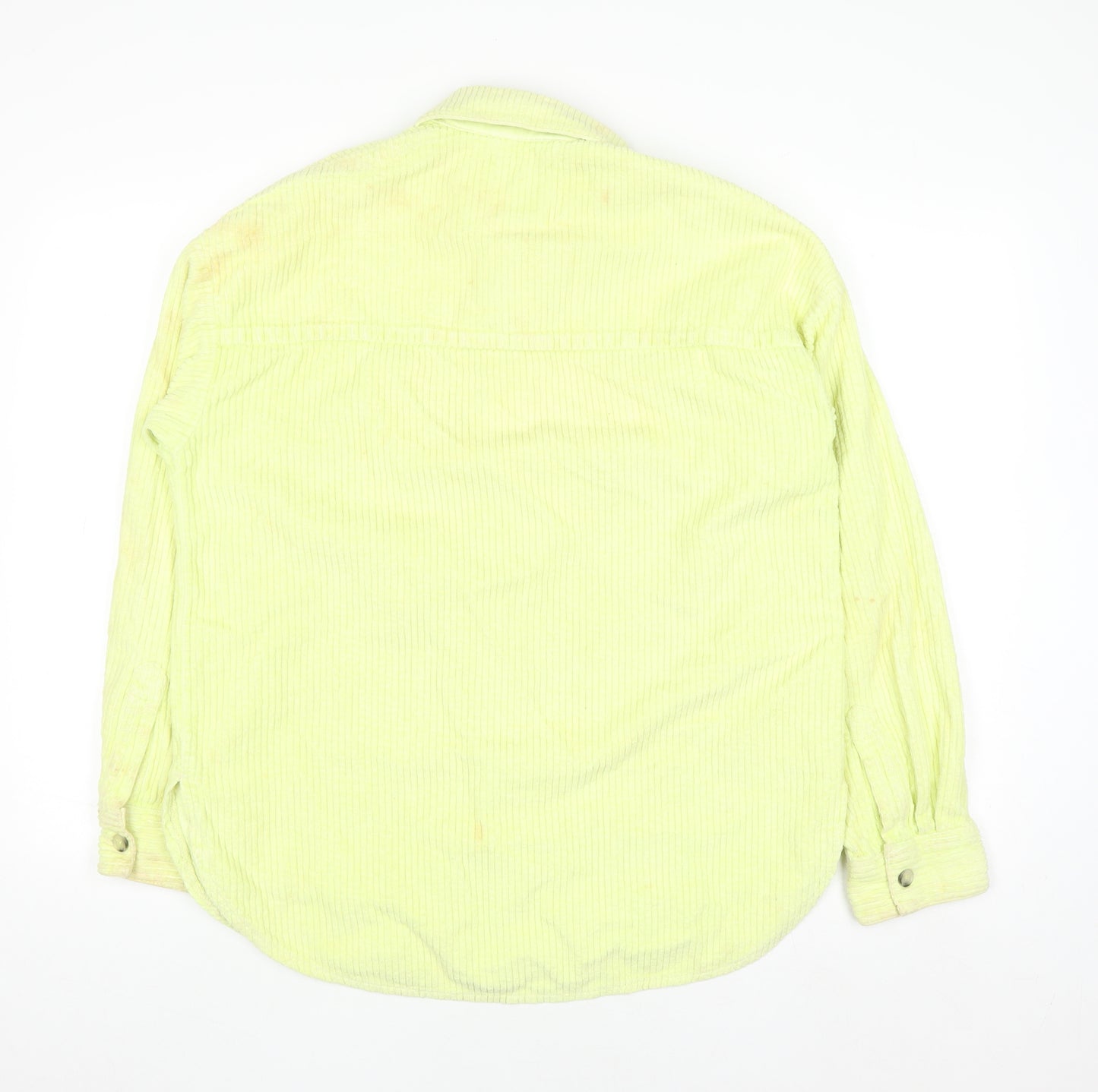 BDG Womens Yellow Corduroy Button-Up Shirt Size S Long Sleeve Casual