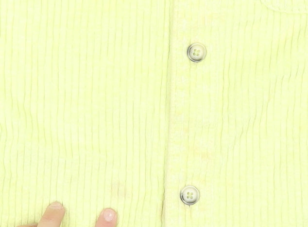 BDG Womens Yellow Corduroy Button-Up Shirt Size S Long Sleeve Casual