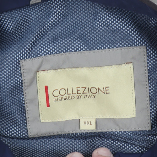 Collezione Men’s Beige 2XL Windbreaker Jacket Lightweight Zip Style