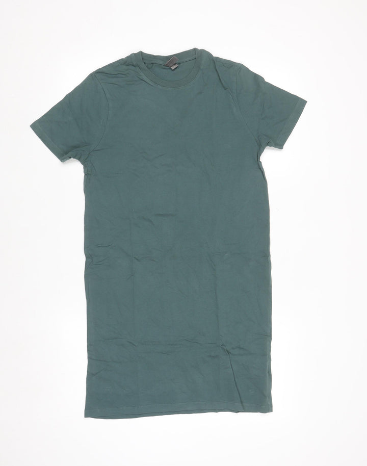 ASOS Women’s Green Cotton Knee Length T-Shirt Dress Size S