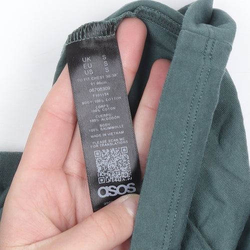ASOS Women’s Green Cotton Knee Length T-Shirt Dress Size S